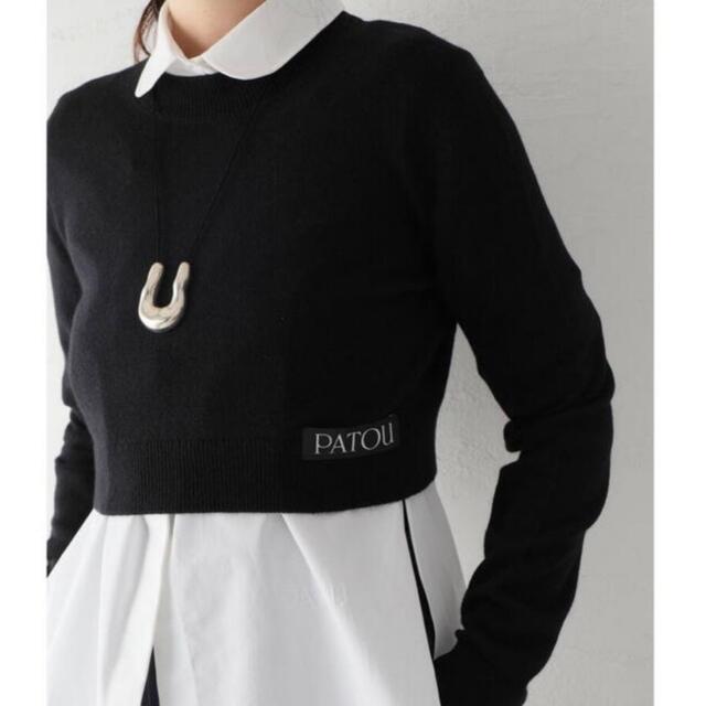 人気 PATOU ロゴ ショート ニット クロップド ジャンパー | www