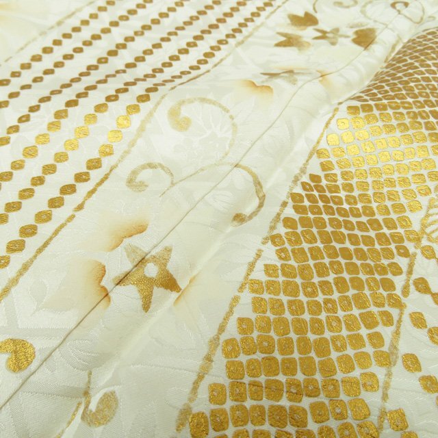 振袖 着物 正絹 河合美術織物 地模様 金駒刺繍 A787-11 M 振袖 着物 正絹 河合美術織物 地模様 金駒刺繍 A787-11 M