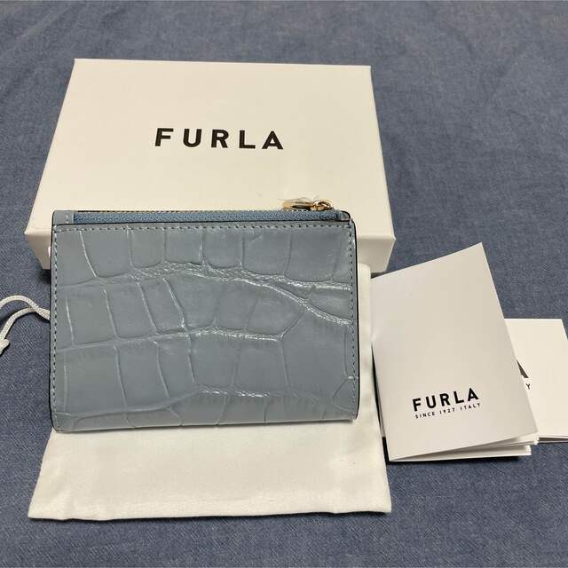 FURLA♦フルラ♦クロコダイル型押し折り財布　新品未使用品箱付き
