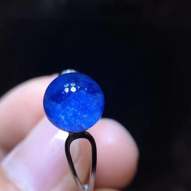 ⭐︎【天然】ブルールチル デュモルチエライト リング s925 8.2mm
