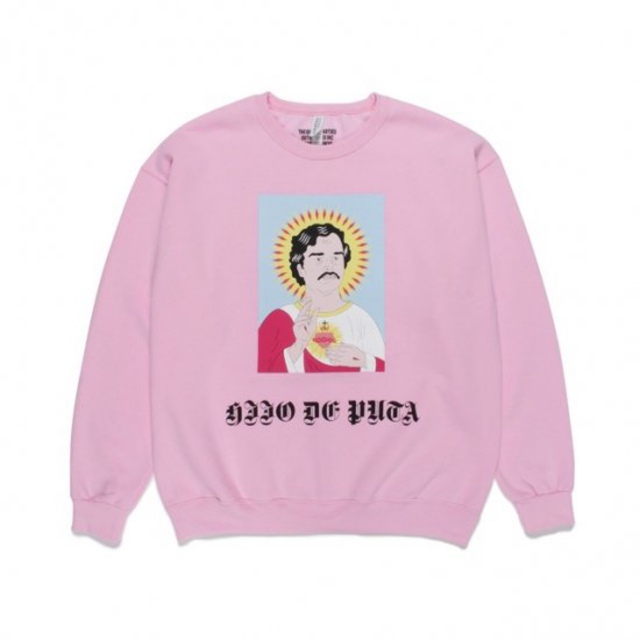 WACKO MARIA/ CREW NECK SWEAT SHIRT PINK