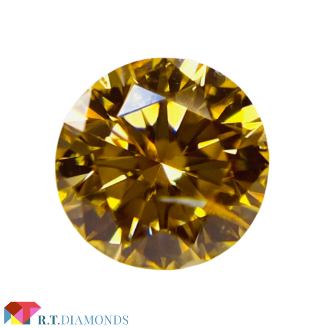 FANCY INTENSE YELLOW ORANGE 0.20ct RDダイヤモンドシェイプ