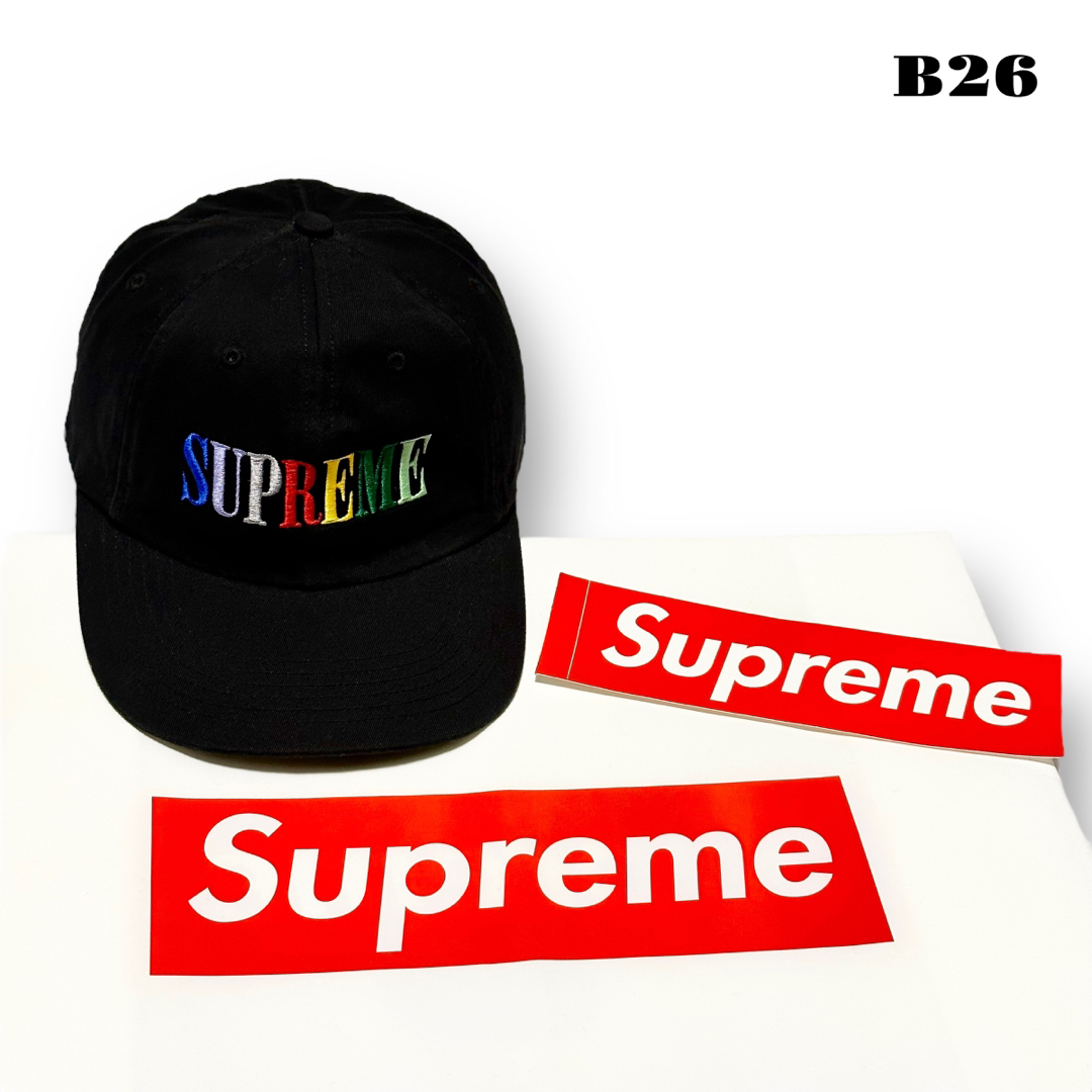 人気品！ SUPREME ベースボール ワーク キャップ カラフル ブラック 黒