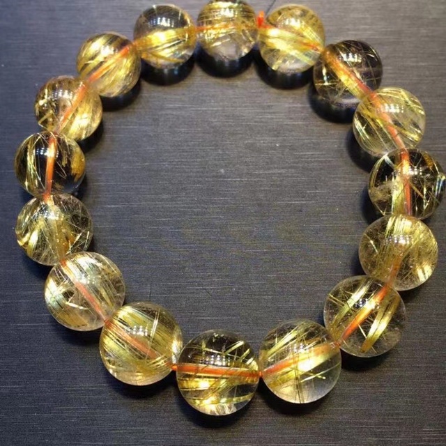 仕入れ先 ⭐︎【天然】ゴールド ルチル クオーツ ブレスレット 13mm