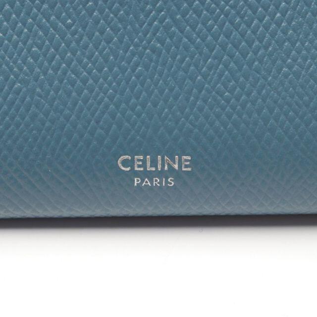 celine(セリーヌ)のBランク ラージフラップウォレット 二つ折り長財布 レザー ブルーグレー レディースのファッション小物(財布)の商品写真