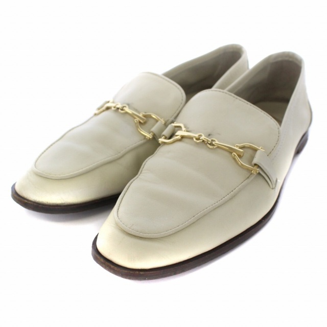 ZARA(ザラ)のザラ ビットローファー スリッポン レザー EU36 23cm 白 ホワイト レディースの靴/シューズ(ローファー/革靴)の商品写真