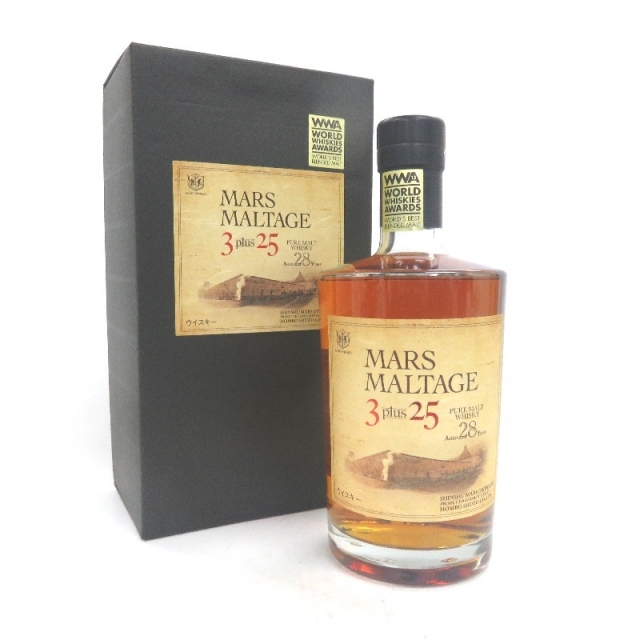 【オンラインショップ】 3プラス25 モルテージ 未開封★本坊酒造MARS【マルス】 ★大阪府配送限定 28年 箱付【中古】 700ml ウイスキー