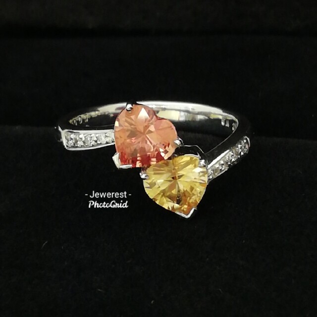 K18WG♥️オレンジ&イエローサファイア1.67ct✨ダイヤ0.06ctリング レディースのアクセサリー(リング(指輪))の商品写真