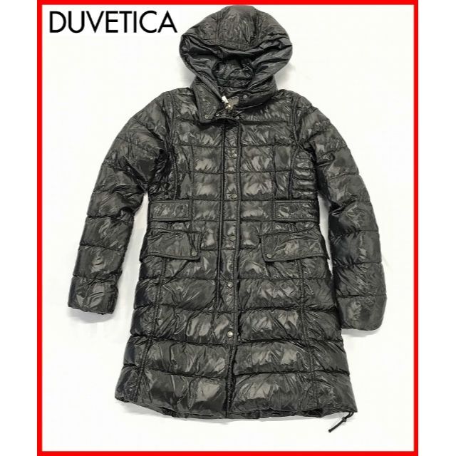DUVETICA(デュベティカ)の美品 DUVETICA デュベティカ ダウン フード付 黒レディース 11.14 レディースのジャケット/アウター(ダウンジャケット)の商品写真