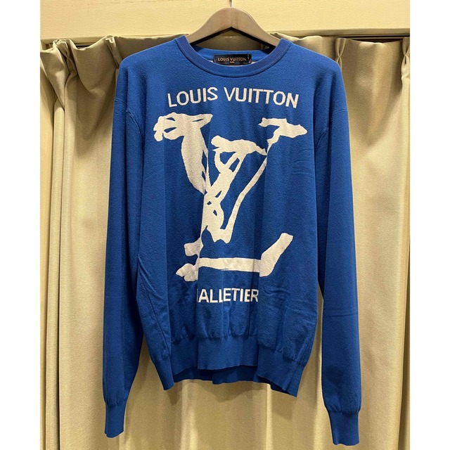 入手困難!LOUIS VUITTONスクリブルインターシャ クルーネック L 本店