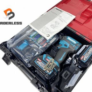 ☆未使用品☆makita マキタ 40Vmax 充電式インパクトドライバ TD002GRDX 青 ブルー バッテリー2個(40V 2.5Ah) 充電器 ケース付 61722