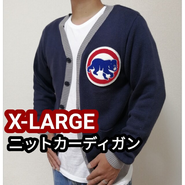 XLARGE エクストララージ ニットカーディガン セーター ネイビー 紺 M