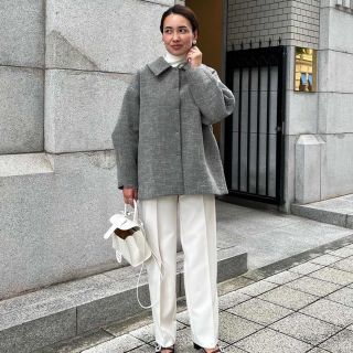 トゥモローランド(TOMORROWLAND)のOHGA BONDING COAT グレー S 完売 ツイードジャケット(その他)