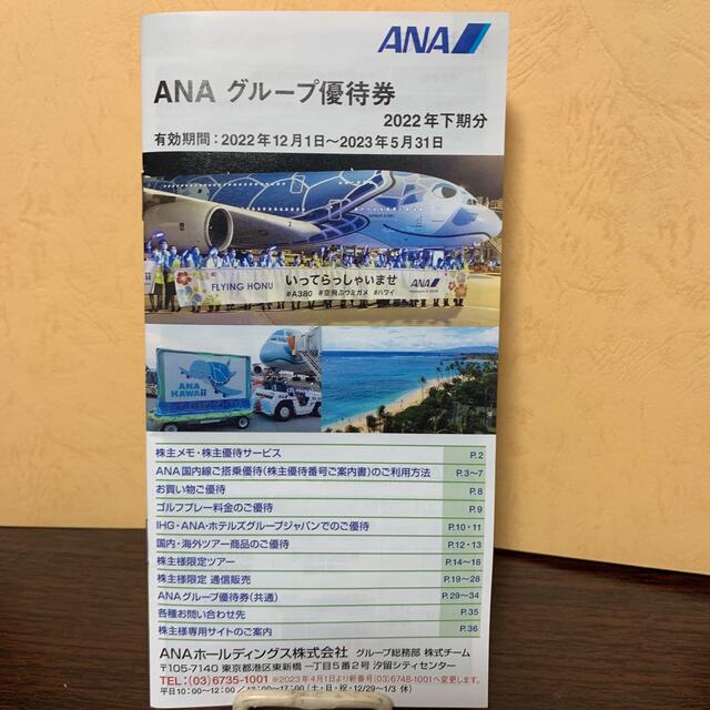 ANA(全日本空輸)(エーエヌエー(ゼンニッポンクウユ))のANAグループ優待券　2022年12月1日〜2023年5月31日 チケットの優待券/割引券(その他)の商品写真