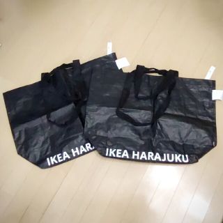 イケア(IKEA)のIKEA HARAJUKU SLUKIS Mサイズ ブラック 2点セット(エコバッグ)