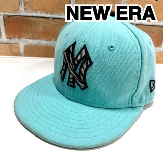 ニューエラー(NEW ERA)のNEW ERA ニューエラ　NY Yankees キャップ　キッズ　ゼブラ　水色(帽子)