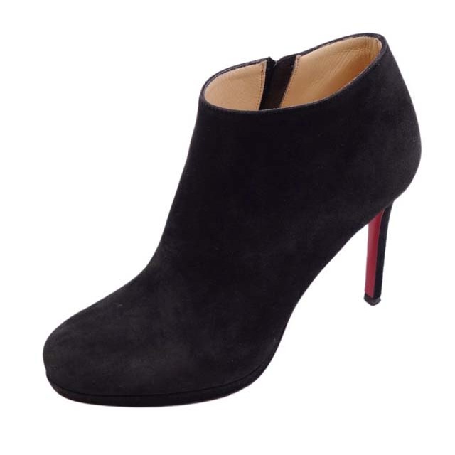 クリスチャンルブタン Christian Louboutin ブーツ スウェードレザー ヒール シューズ 靴 レディース イタリア製 37 1/2(24.5cm相当) ブラック