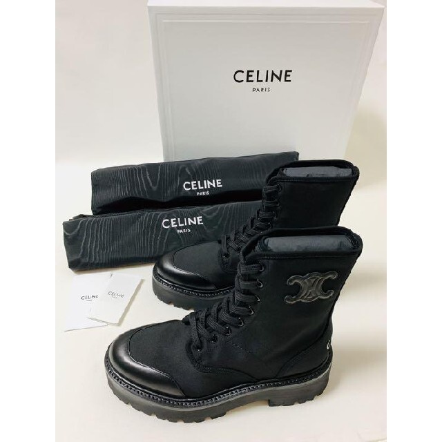 新品《 CELINE セリーヌ 》バルキー レースアップ ブーツ 39 | labiela.com