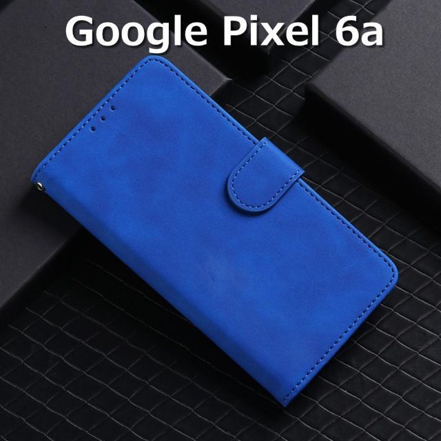 Google Pixel(グーグルピクセル)のGoogle Pixel6a ケース 手帳 ブルー スマホ/家電/カメラのスマホアクセサリー(Androidケース)の商品写真