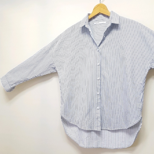 ★日本製 upper hights THE SHIRT ストライプ シャツ