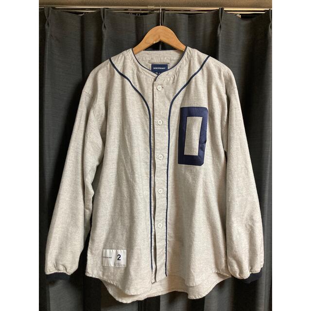 茄子紺 22SS DESCENDANTディセンダント ベースボール シャツ 灰519M