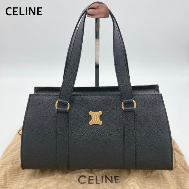 celine - 【極美品】セリーヌ ハンドバッグ トリオンフ金具 PVC ブラック