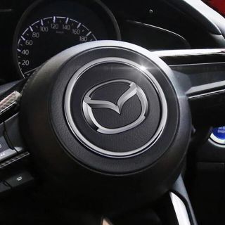 cx5・cx8・cx3等 ハンドルステアリングセンターリングメッキガーニッシュ(車内アクセサリ)