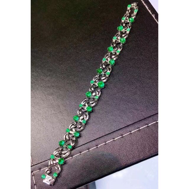 アクセサリー ⭐天然 エメラルド ブレスレット k18 9ct オンライン超