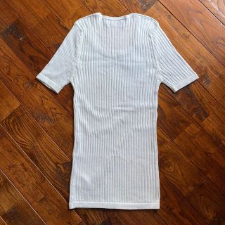 OS5515■courreges/クレージュ■立体ロゴ刺繍装飾 リブニット