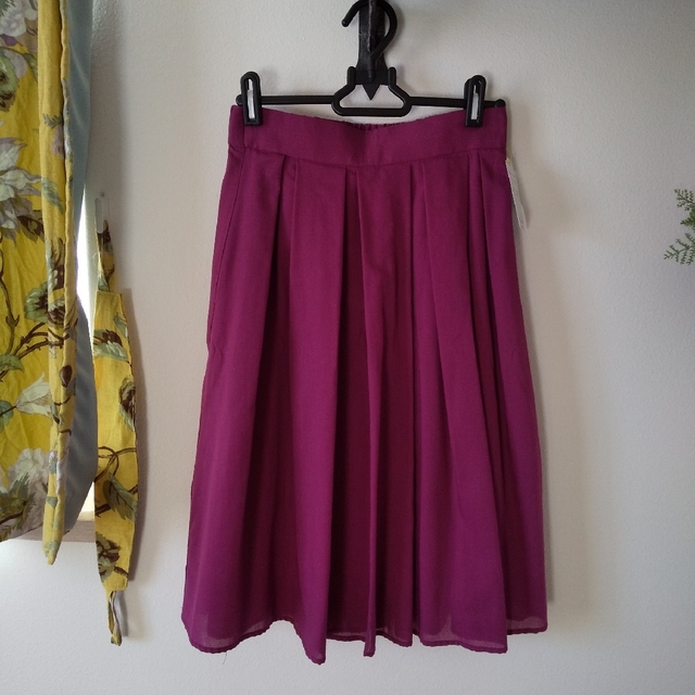 Rope' Picnic(ロペピクニック)のピンク フレアースカート カラースカート レディースのスカート(ひざ丈スカート)の商品写真