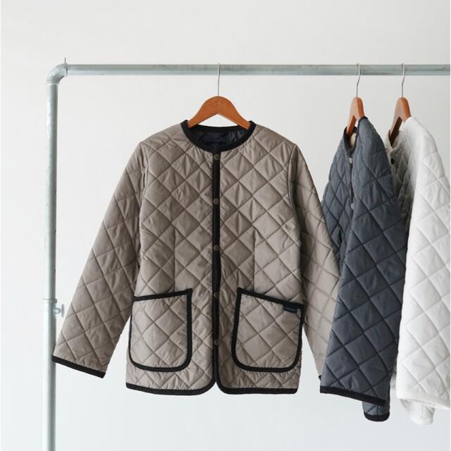 白 フリル付 ラベンハム 21AW CREW NECK JACKET ノーカラー 38