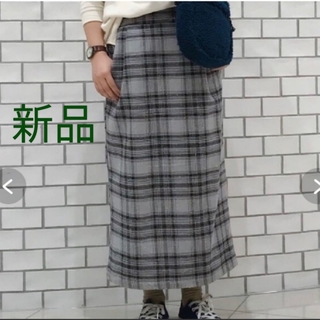 サマンサモスモス(SM2)の新品　サマンサモスモス　チェック　ロングタイトスカート(ロングスカート)
