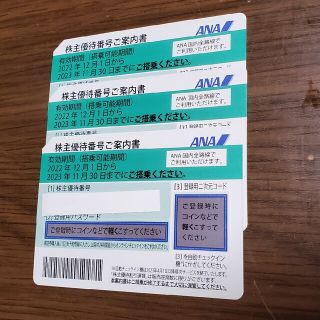 エーエヌエー(ゼンニッポンクウユ)(ANA(全日本空輸))のANA 株主優待券 3枚(その他)