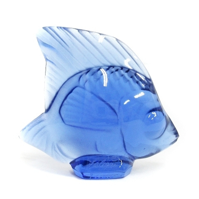未使用品】ラリック お魚 オブジェ ブルー系-