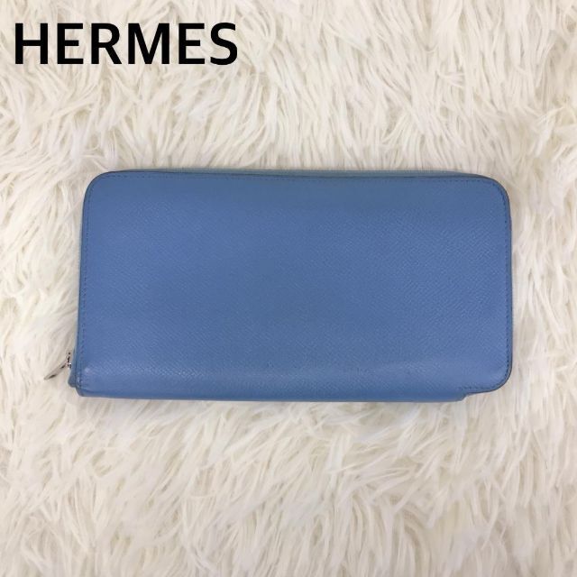 驚きの値段で Hermes 【良品】エルメス 長財布 ラウンドファスナー アザップシルクイン エプソン 財布