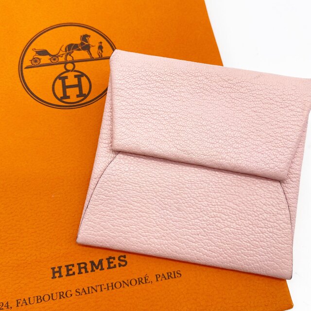 〘 極美品 〙エルメス コインケース バスティア レザー ピンク 紙袋付き