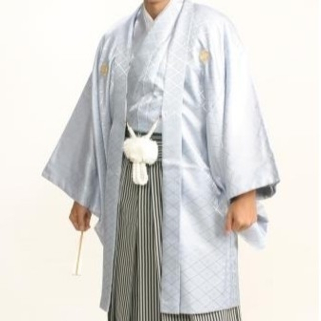左鈴気 ライトグレー 紋付袴3組(3サイズ) 成人式 卒業式に最適