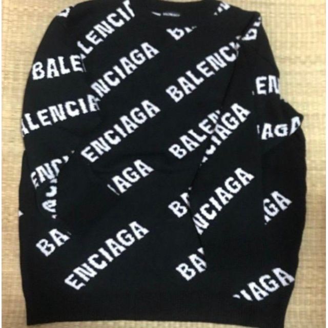 プチギフト BALENCIAGA parisロゴ希少ニットセーター！激安！早い者