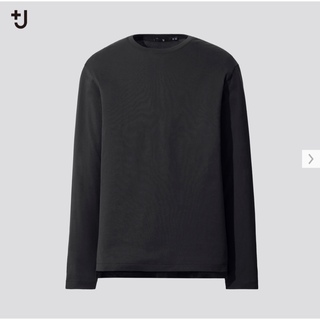 ユニクロ(UNIQLO)の+J スーピマコットンクルーネックT(長袖)黒L(Tシャツ/カットソー(七分/長袖))