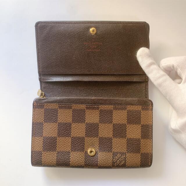 【箱付き美品】ルイヴィトン LOUIS VUITTON ダミエ 長財布 かぶせ