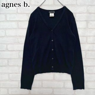 アニエスベー(agnes b.)の日本製♡アニエスベー レディース ニット カーディガン ブラック コットン 2(カーディガン)