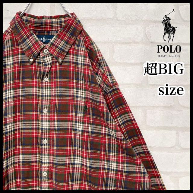 POLO RALPH LAUREN(ポロラルフローレン)の【入手困難】90s ラルフローレン タータンチェック BD 長袖シャツ 大きめ メンズのトップス(シャツ)の商品写真