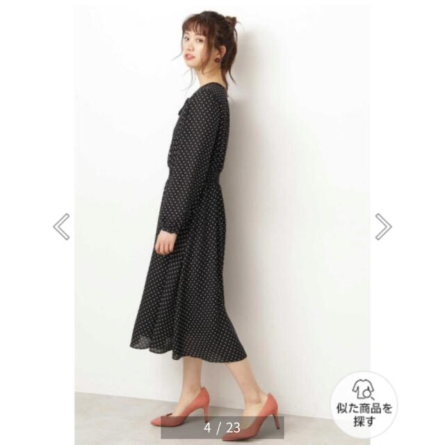 PROPORTION BODY DRESSING(プロポーションボディドレッシング)の【美品】ドットシャーリングワンピース   レディースのワンピース(ロングワンピース/マキシワンピース)の商品写真