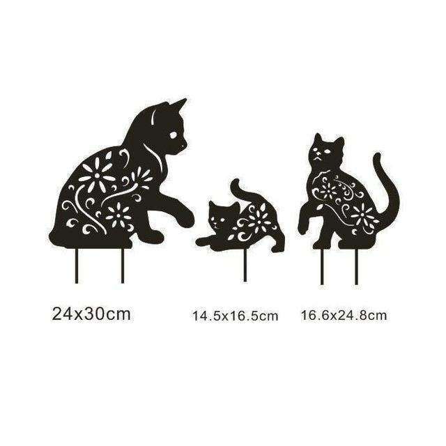ガーデニング 雑貨 猫の親子 オブジェ 園芸用品 アイアンプレート 北欧 庭 ガーデンオブジェ アイアン アイアンプレート 猫 親子 セット ガーデニング