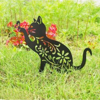 猫 アイアンプレート ガーデニング雑貨 オブジェ オーナメント かわいい ねこ(その他)