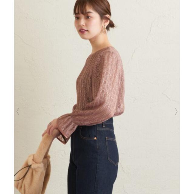 natural couture(ナチュラルクチュール)の【新品.未使用】レースプリーツパイピングブラウス レディースのトップス(シャツ/ブラウス(長袖/七分))の商品写真