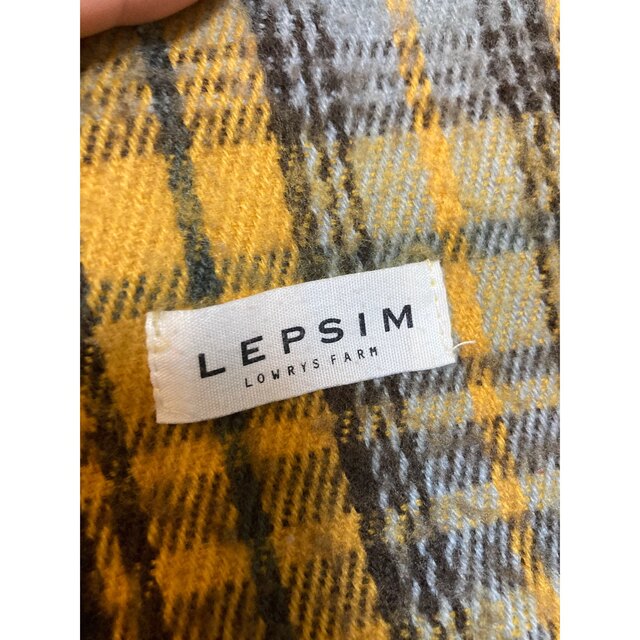 LEPSIM(レプシィム)のローリーズファーム　Lepsim イエロー×チェック　マフラー　大判 レディースのファッション小物(マフラー/ショール)の商品写真