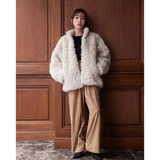 夜空 新品タグ付 田中みな実×CLANE CURL FUR SHORT COAT