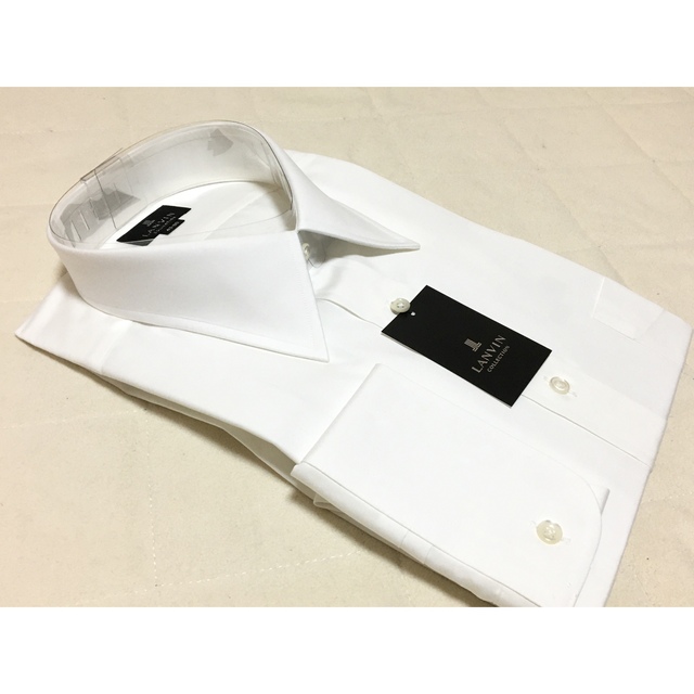 M390新品LANVINランバン長袖ドレスシャツ白43－80日本製 - シャツ
