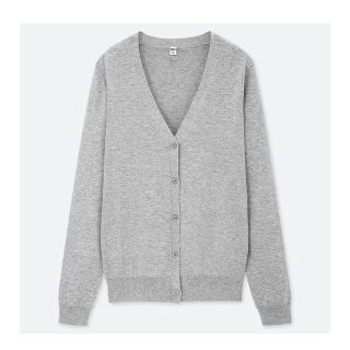 ユニクロ(UNIQLO)のUNIQLO UVカット　スーピマコットン　Vネックカーディガン(カーディガン)